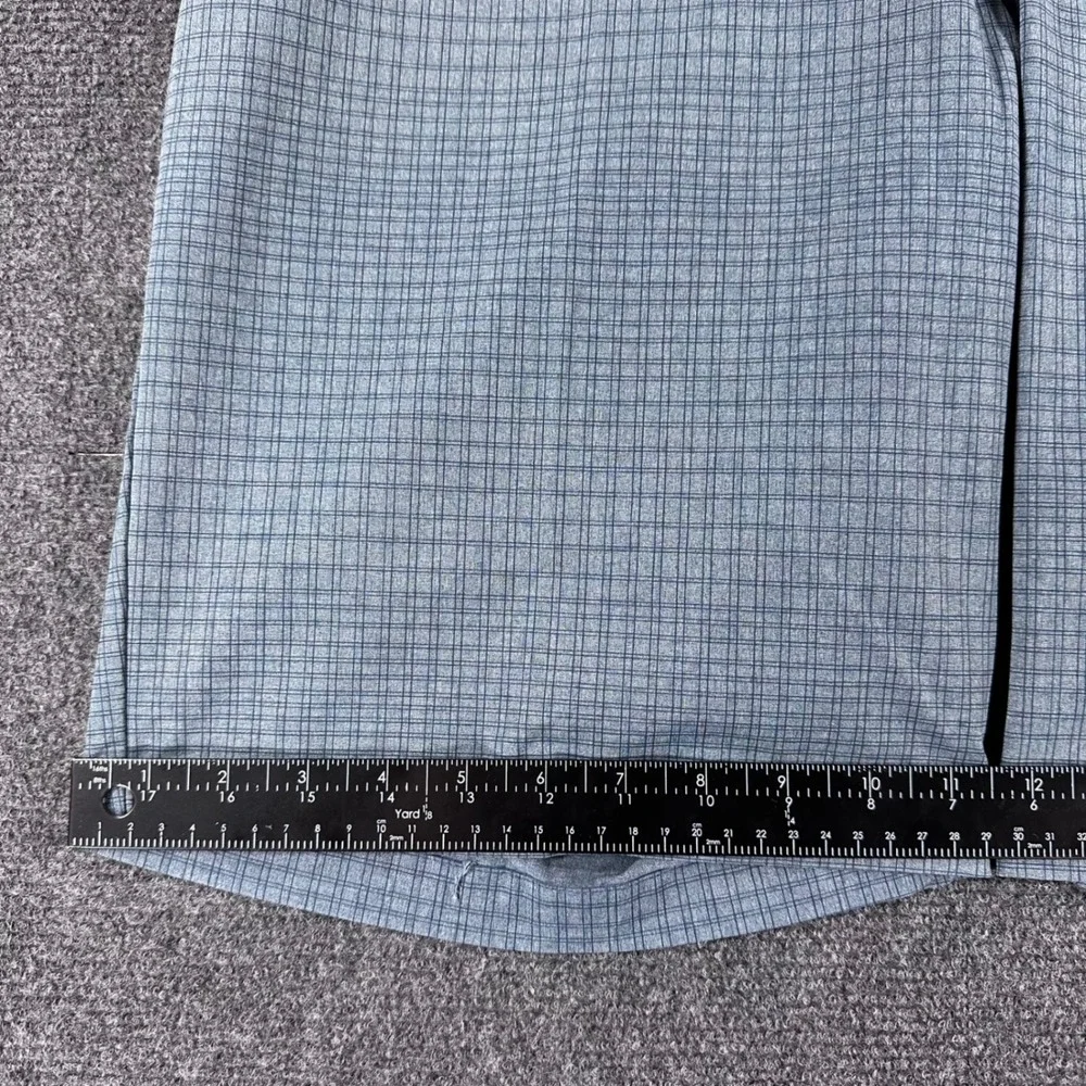 Adidas Shorts Mens 38 Blue Grey Grid Pattern Golf Performance‎ GU5103